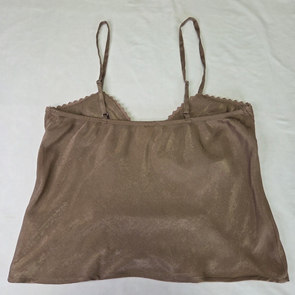 No Boundaries Women Large Babydoll Cami Mocha Satin Forest Fairy Grunge Coquette - Picture 8 of 8